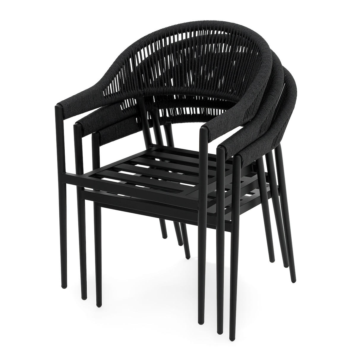 Zestaw mebli ogrodowych aluminiowe nowoczesne BELIZE LUX czarno szare