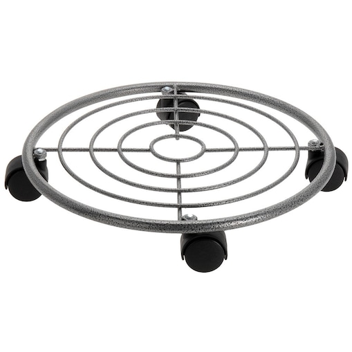 Metalowa podstawka pod donicę na kółkach, 35 cm