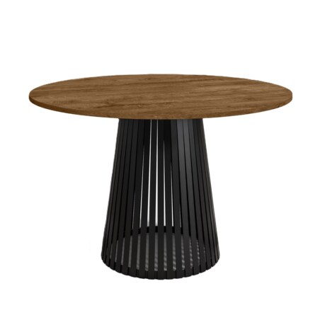 Stół okrągły VIV z lamelami do jadalni , salonu, blat 90 cm - dąb lefkas