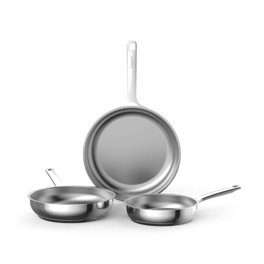 Zestaw patelni 3-elementowy ze stali nierdzewnej bez powłoki (20/24/28cm) HELIX BergHOFF