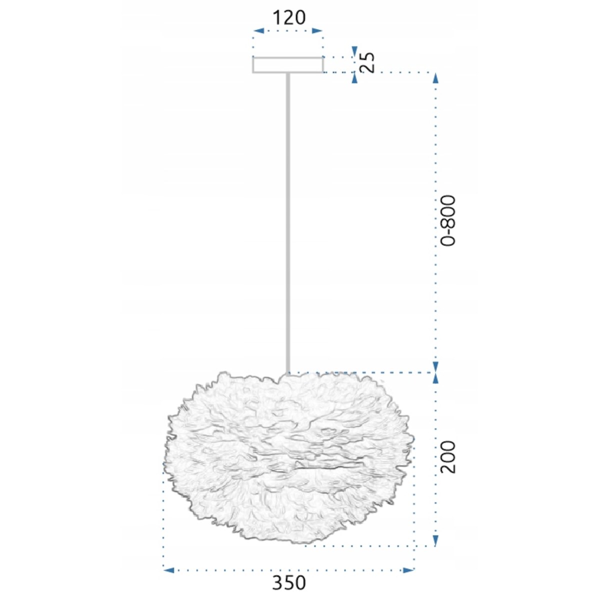 Lampa Sufitowa Wisząca Glamour Pióra Kolory Nordic