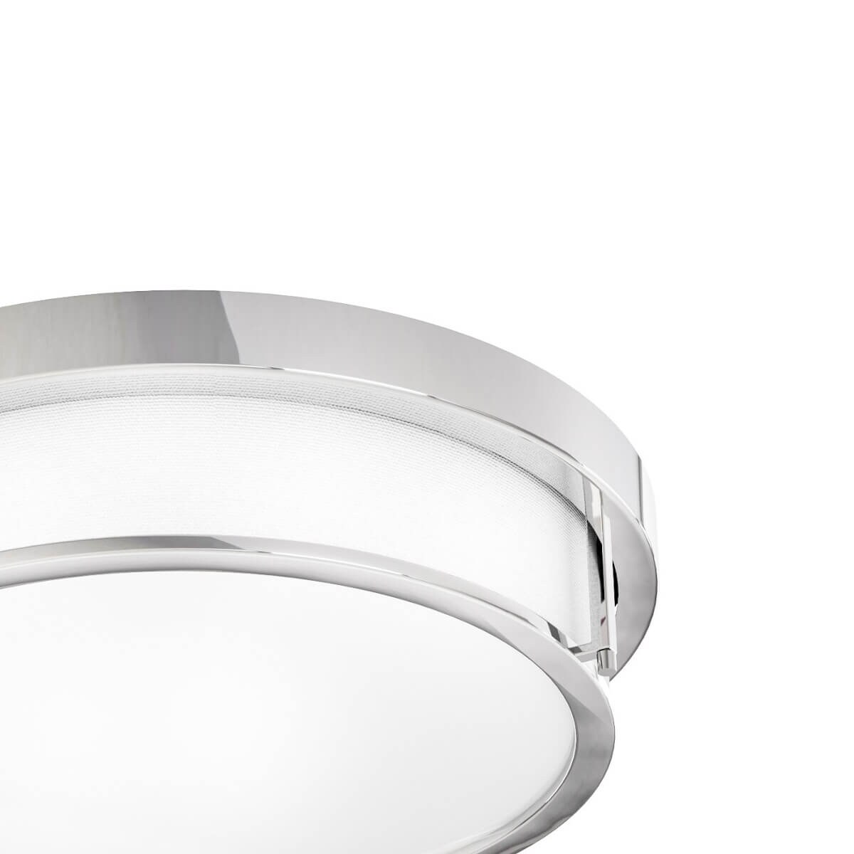 Okrągła lampa sufitowa Romi plafon abażurowy chrom biały