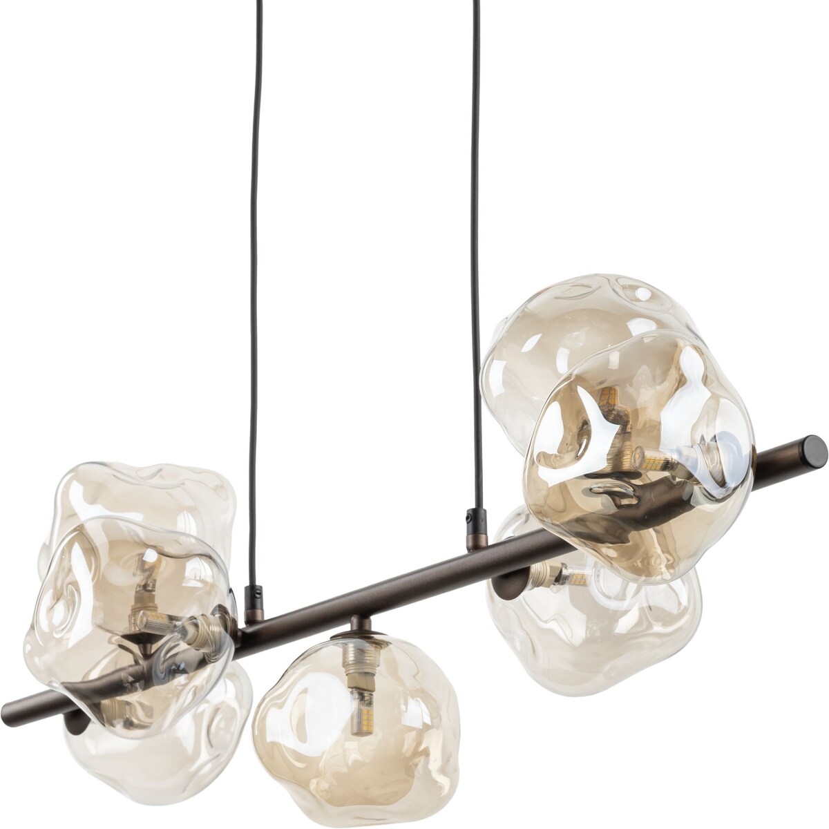 Lampa wisząca TK Lighting LAVA BROWN 11033, 7xG9, bursztynowe szkło, brąz, regulowana wysokość