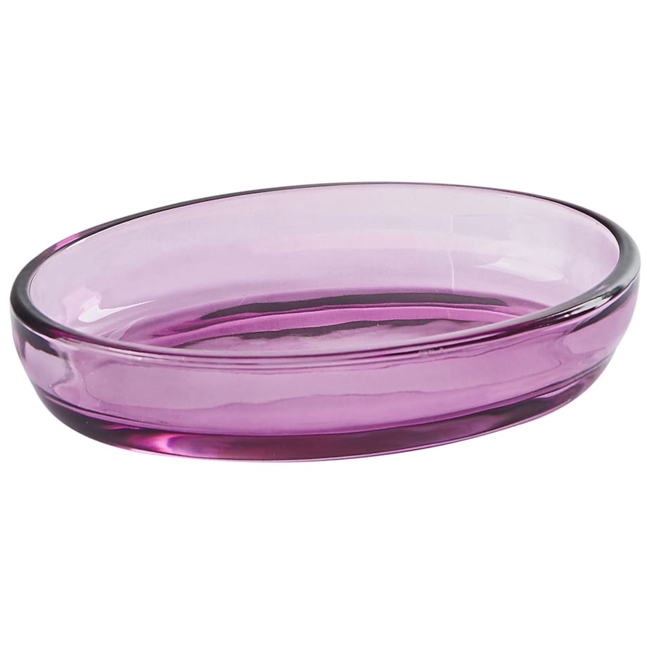 4-częściowy zestaw akcesoriów łazienkowych szklany fioletowy ROANA