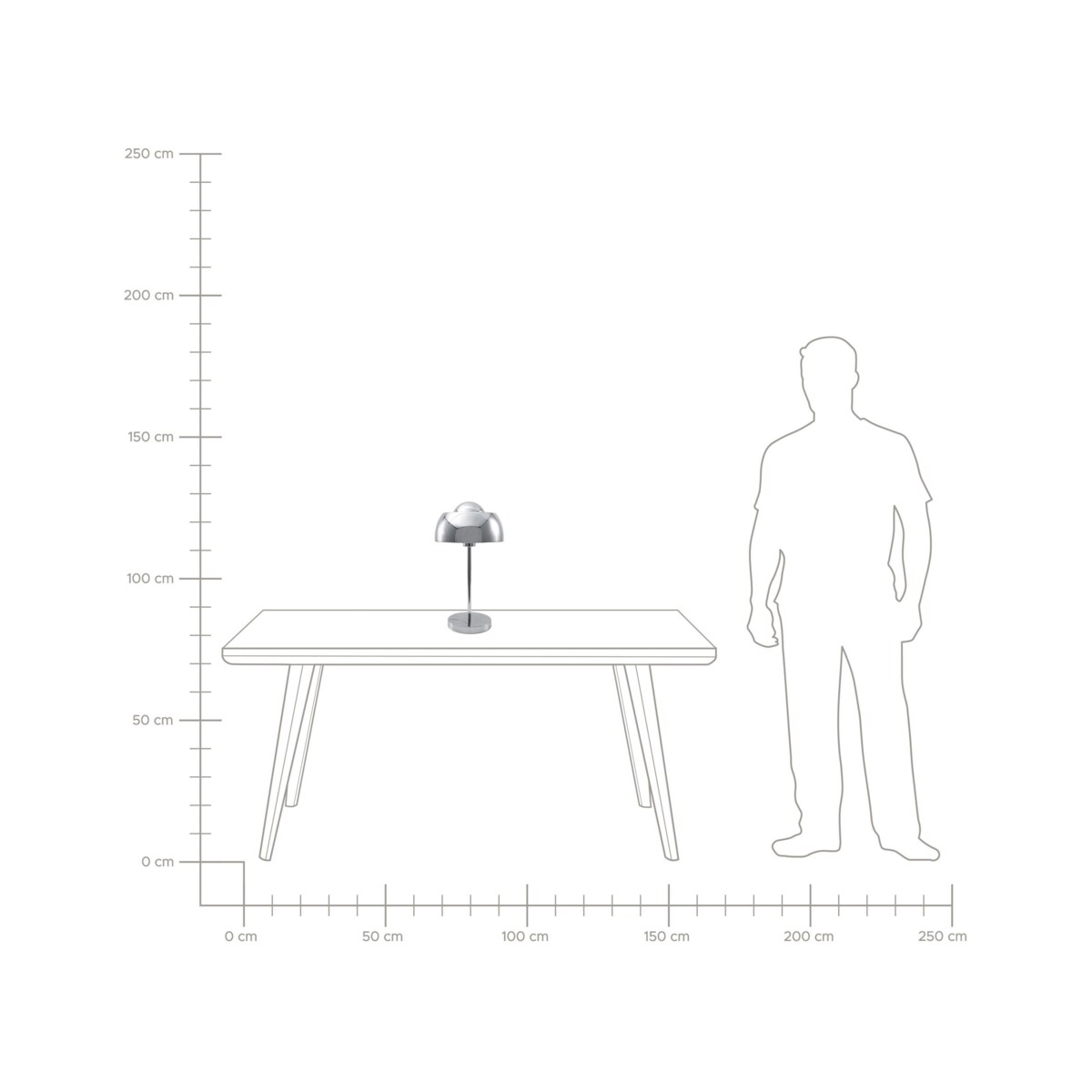 Lampa stołowa metalowa srebrna SENETTE