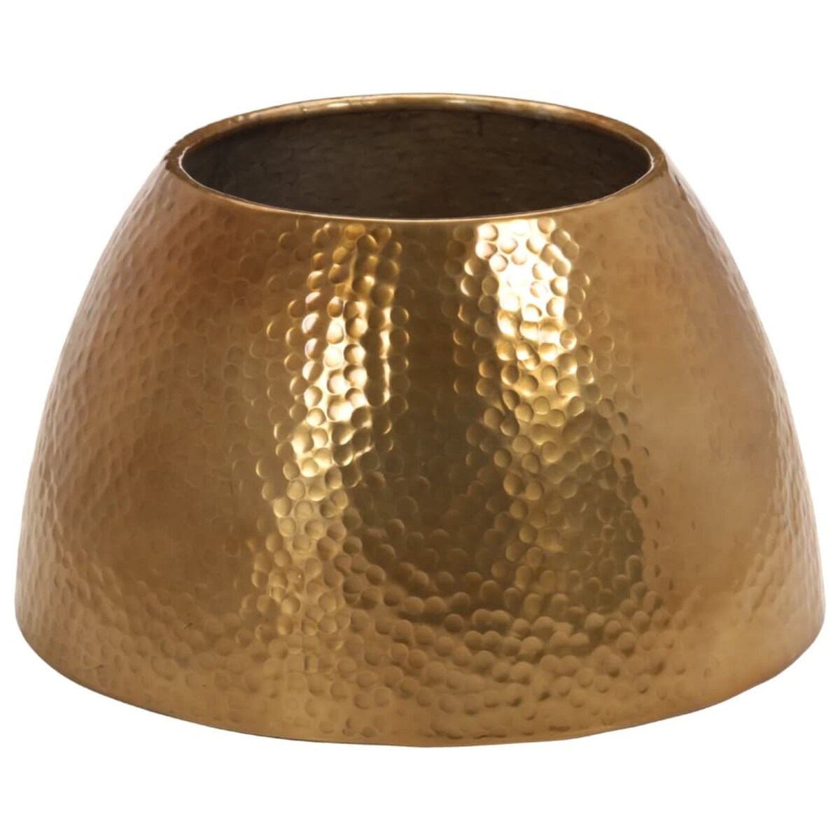 vidaXL Stolik kawowy z młotkowanego aluminium, Ø 50x30 cm, mosiądz