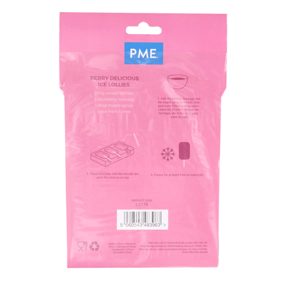 PME Drewniane patyczki do lizaków (50 sztuk) 11 cm