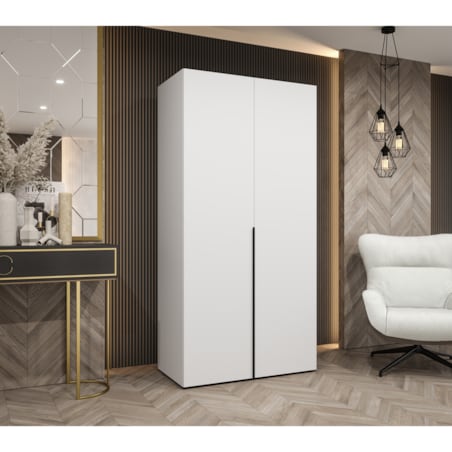 Szafa uchylna otwierana ALICANTE 1 100 wys. 202 cm Biały + u. Czarny