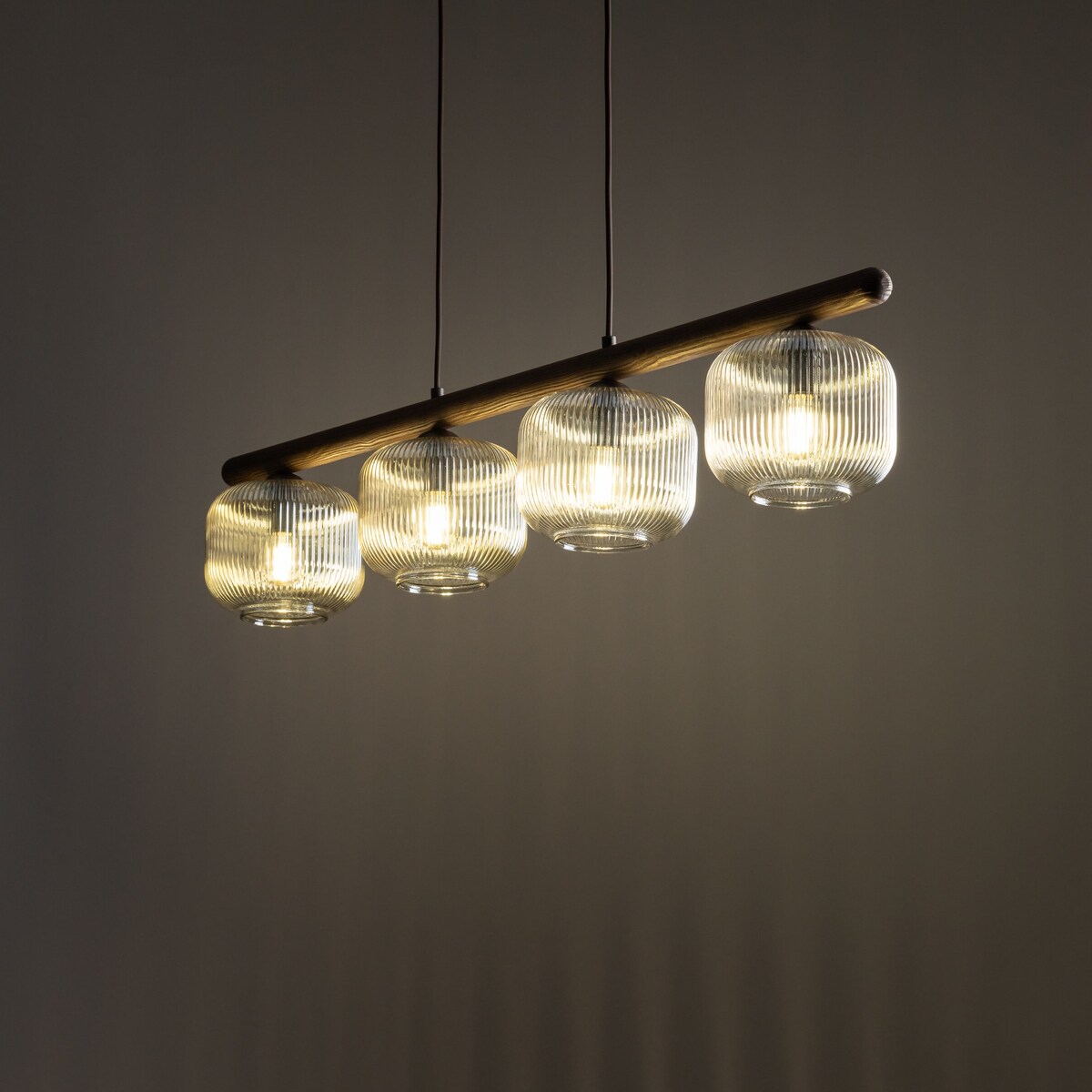 Lampa wisząca TK Lighting SALVIA BROWN 11070, 4xE14, regulowana, brąz/koniak, metal szkło drewno