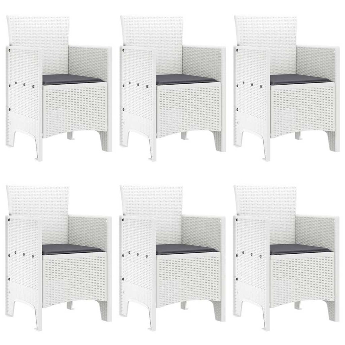 vidaXL Zestaw do jadalni w ogrodzie 7 pcs Biały Rattan Polt