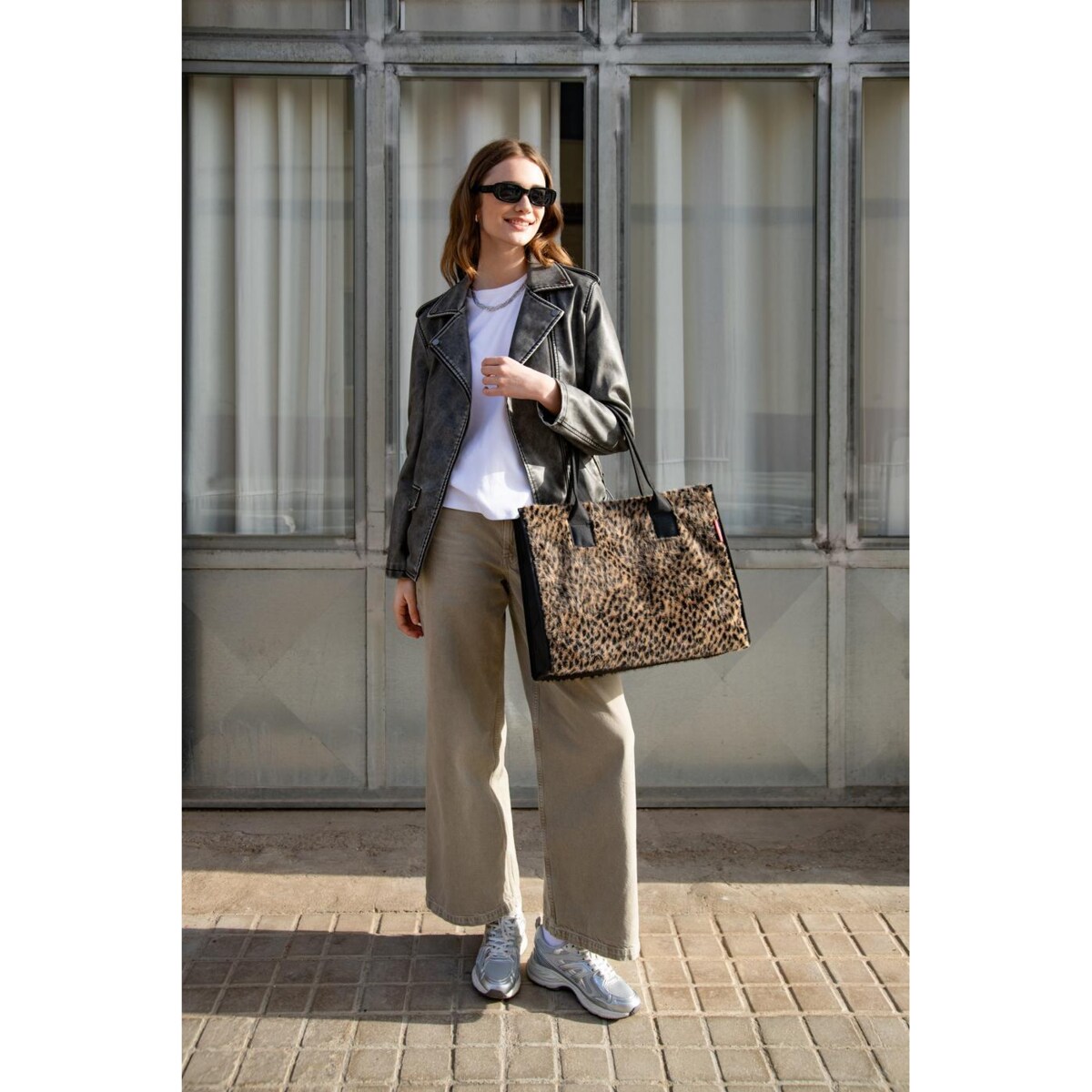 Torba DAILY SHOPPER, leo fake fur