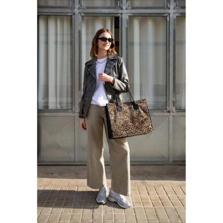 Torba DAILY SHOPPER, leo fake fur