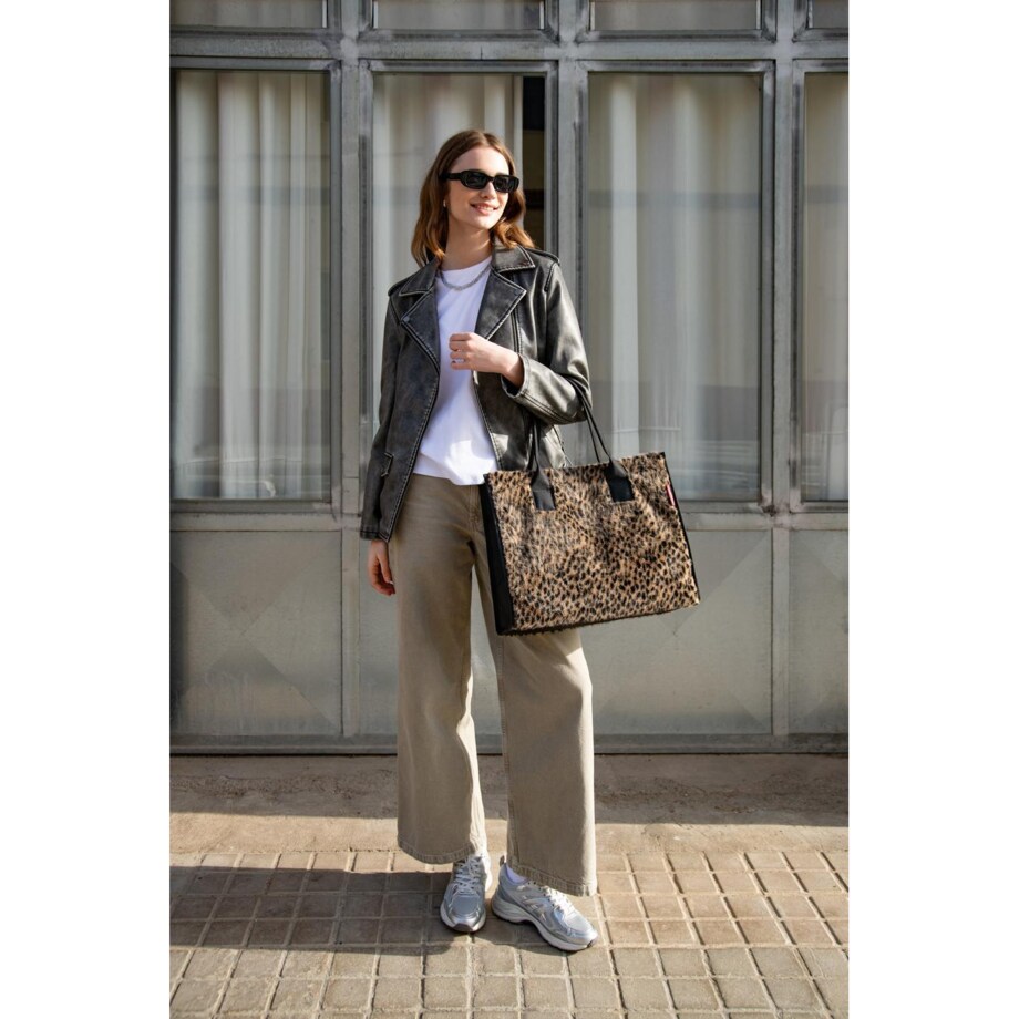 Torba DAILY SHOPPER, leo fake fur
