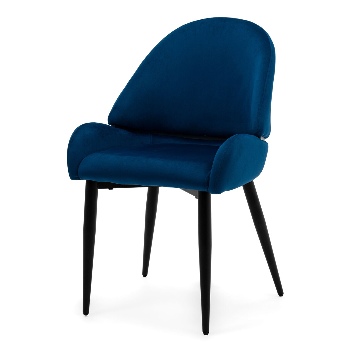 Krzesło tapicerowane welurowe do salonu BERGAMO granatowe