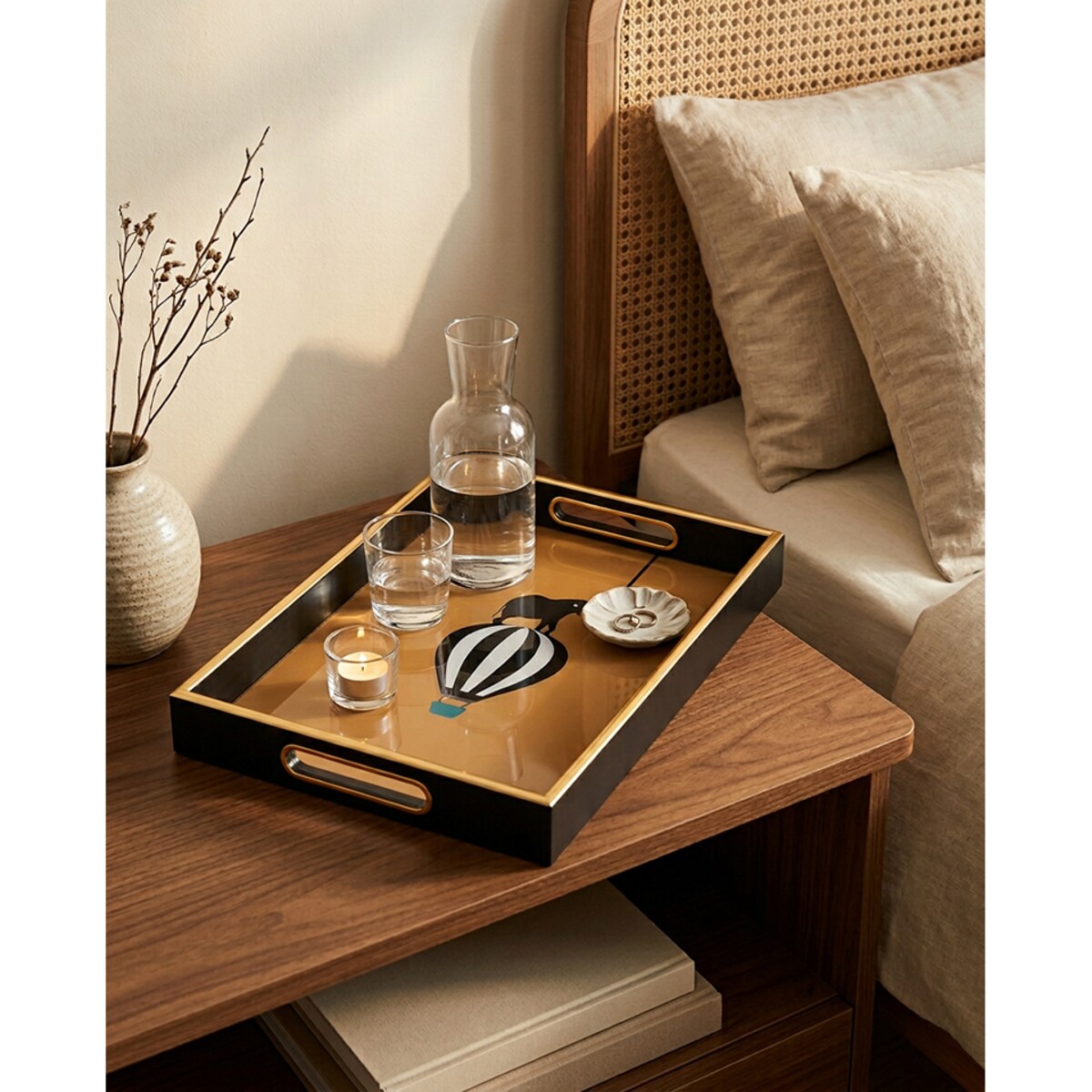 Taca dekoracyjna SHP BALLON czarny złoty