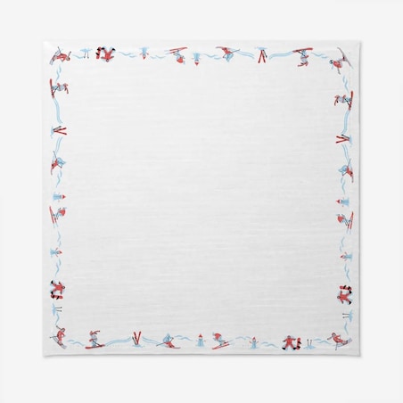 Obrus świąteczny - Narciarze 140x140 cm