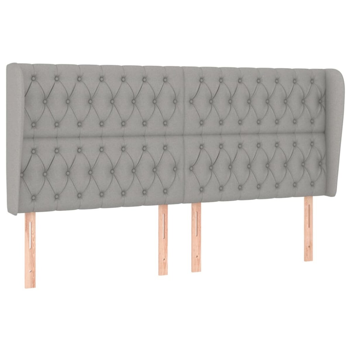 vidaXL Zagłówek uszak, jasnoszary, 183x23x118/128 cm, tkanina