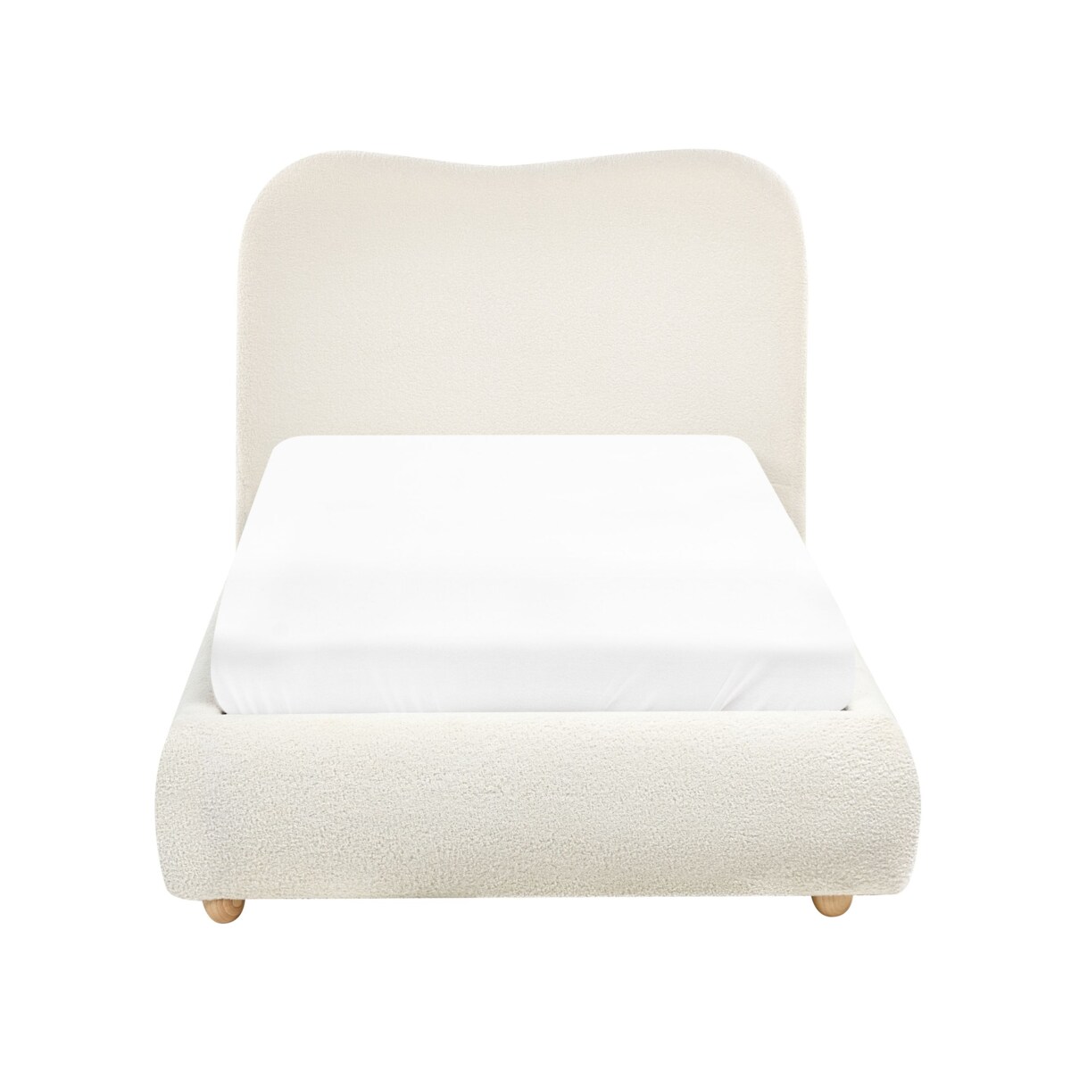 Łóżko z pojemnikiem Boucle BLAGNAC 90 x 200 cm Złamana biel