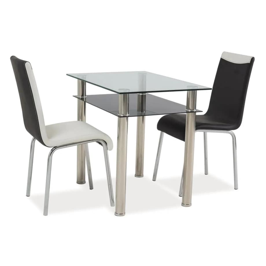 Stół MADRAS 90x60 transparentny/chrom