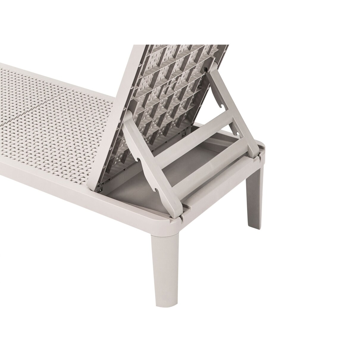Leżak ogrodowy OSSIMO Rozkładany Materiał syntetyczny Jasnoszary