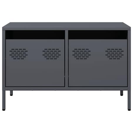 vidaXL Szafka RTV, czarna, 68x39x43,5 cm, stal walcowana na zimno