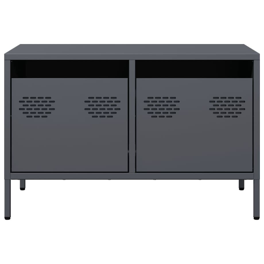 vidaXL Szafka RTV, czarna, 68x39x43,5 cm, stal walcowana na zimno