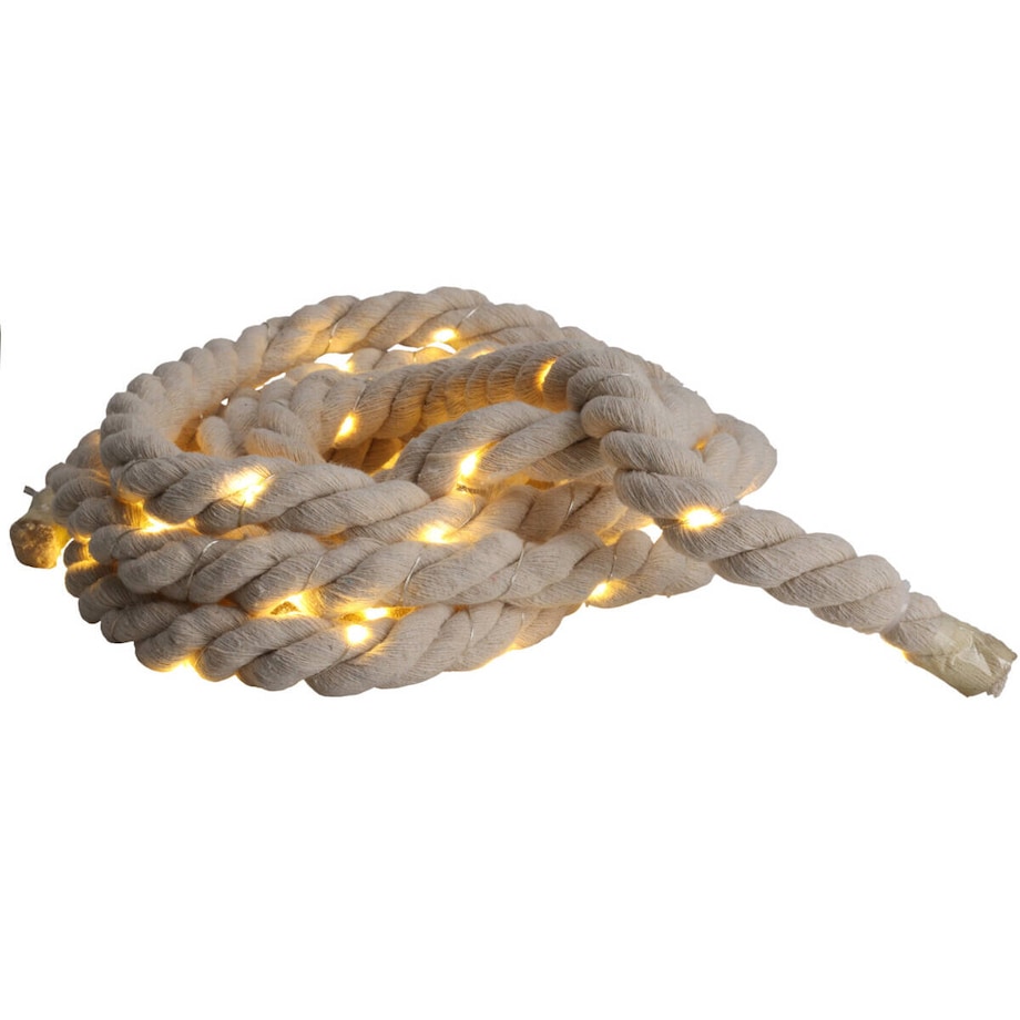 Lampki Led na jutowym sznurze, 60 lampek, 4 m