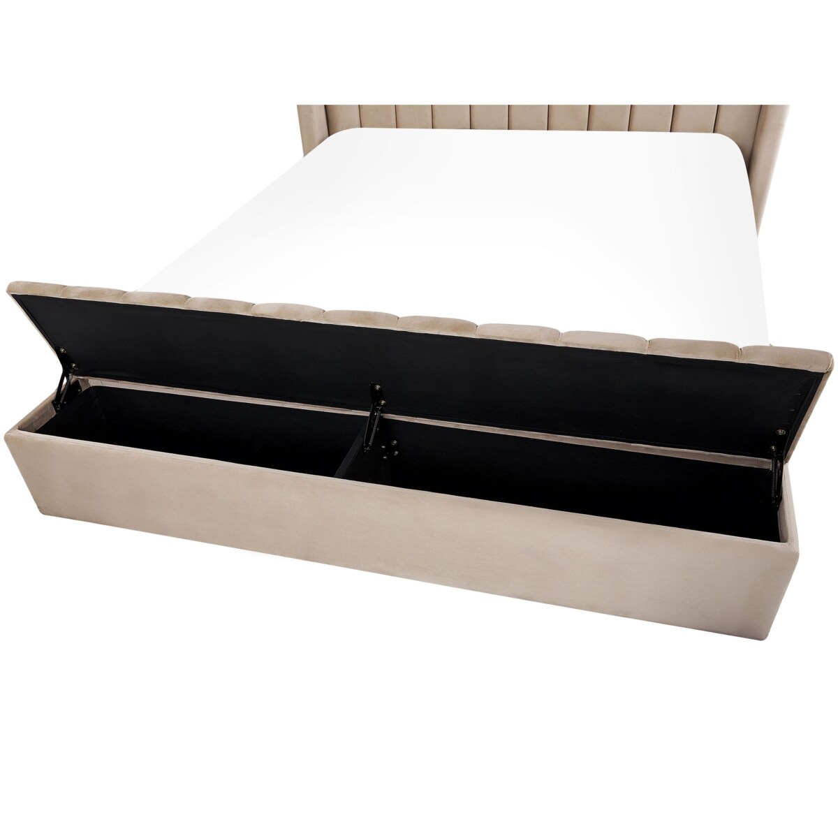 Łóżko wodne welurowe z ławką 180 x 200 cm beżowe NOYERS