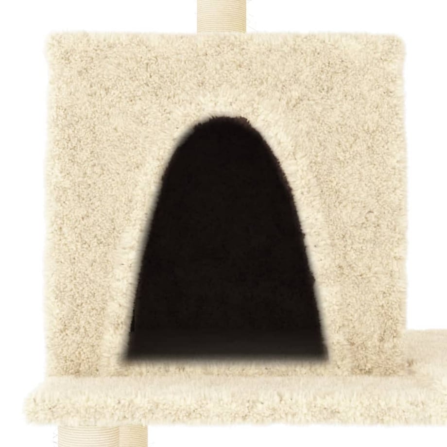 vidaXL Drapak dla kota z sizalowymi słupkami, kremowy, 167 cm