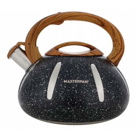 Duży Solidny Czarny Marmurkowy Czajnik Z Gwizdkiem Ze Stali 3L Indukcja Gaz