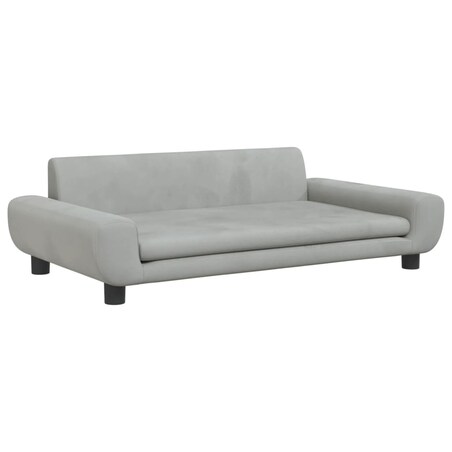 vidaXL Sofa dla dzieci, jasnoszara, 100x54x33 cm, aksamit