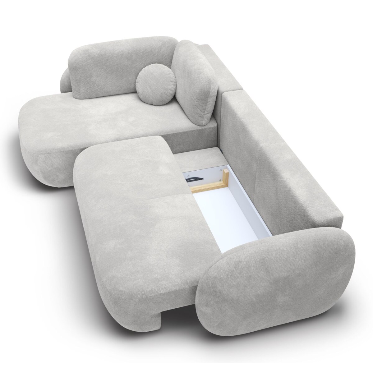 Nowoczesny Narożnik rozkładany OLIVIO II, lewy, szary