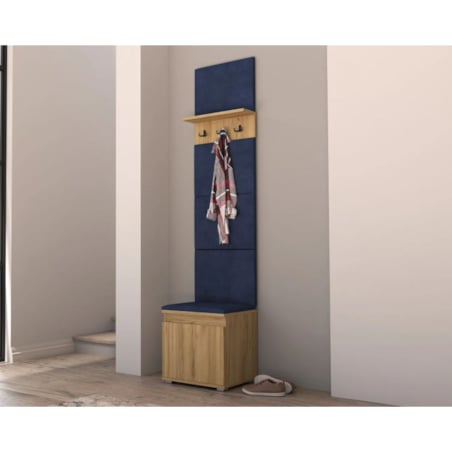Szafka na buty z siedziskiem i wieszakiem SINGAPUR 50 dąb craft/granatowy