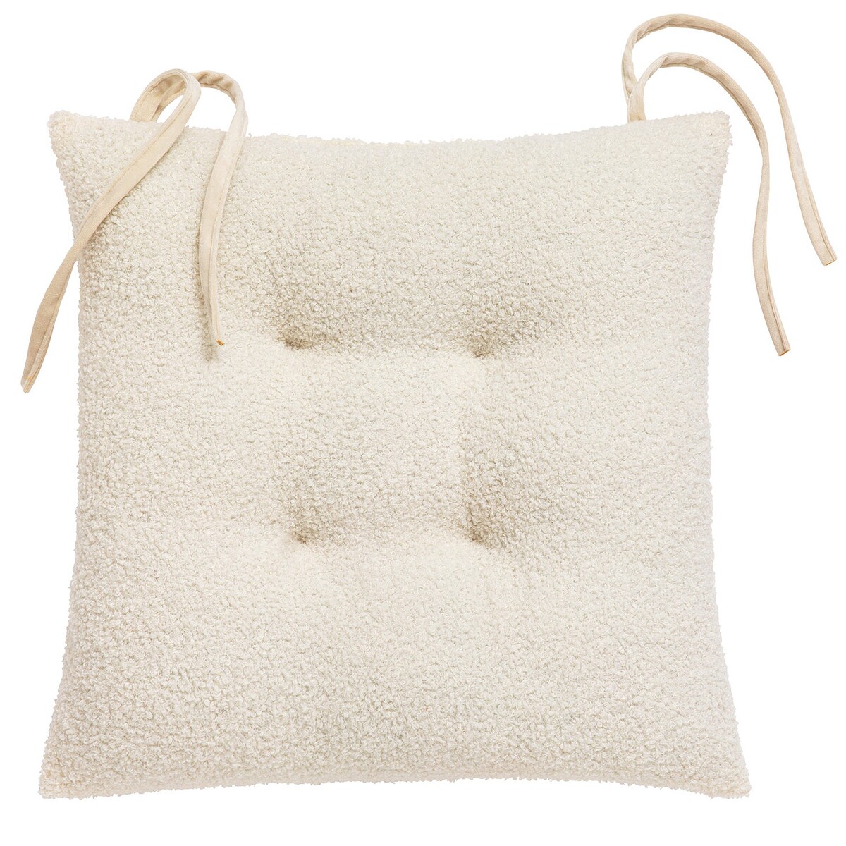 Poduszka na krzesło pikowana WOOLY, beżowa, 38 x 38 cm, poliester