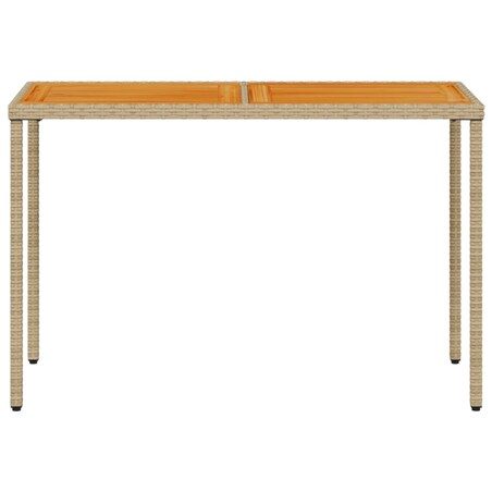 vidaXL Stół ogrodowy z akacjowym blatem, beżowy, 115x54x74 cm