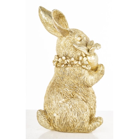 Figurka - złota króliczka z marchewką 16x9x7 cm KAROTO-2