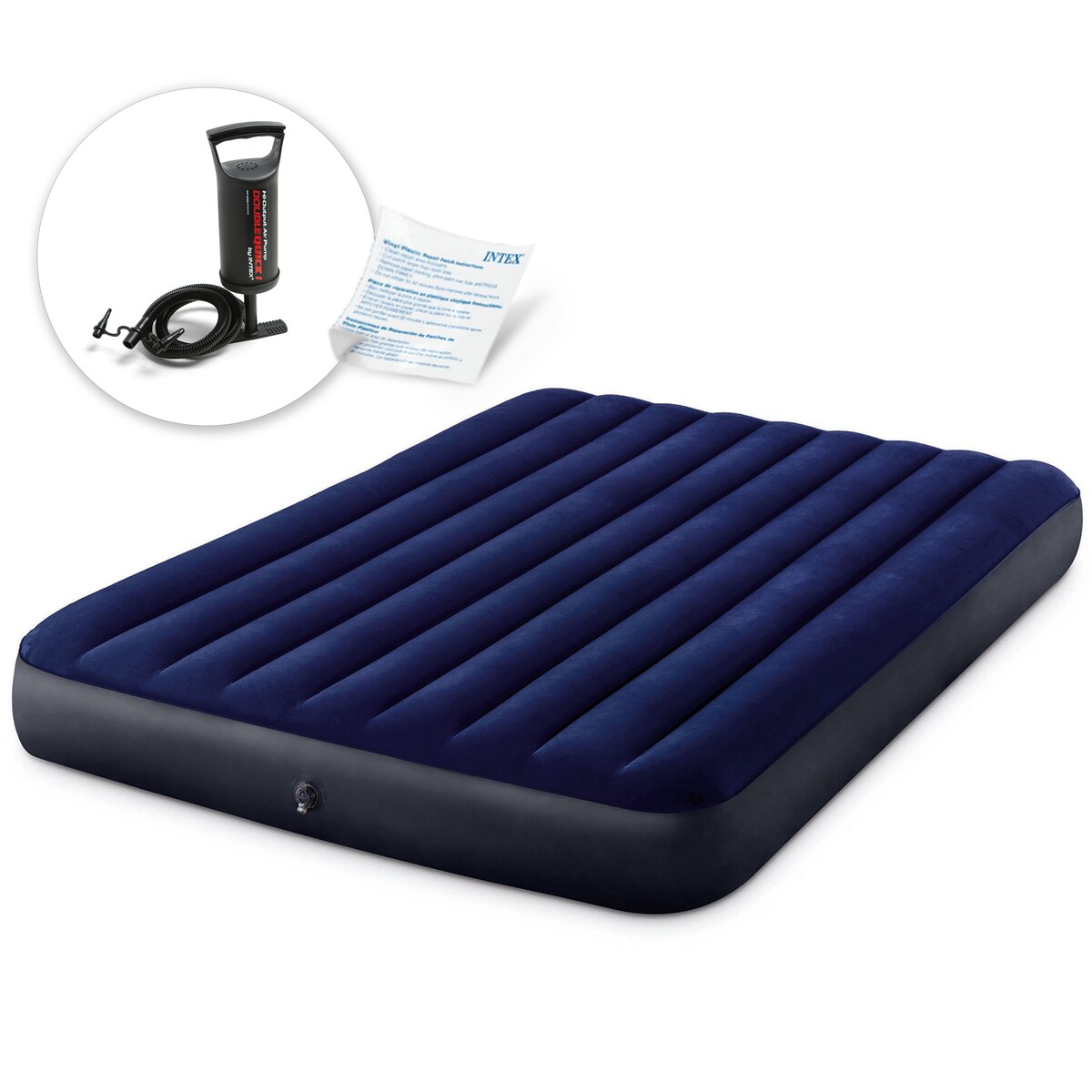 Materac welurowy Intex 64759 + pompka 68612