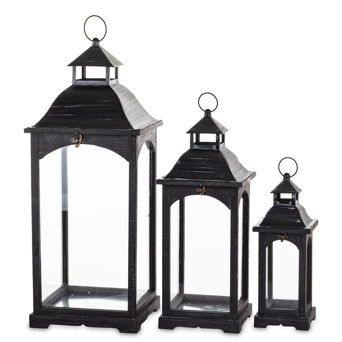 Lampiony dekoracyjne 3 szt. 83/63/46x31/23/15,5 cm PILAN