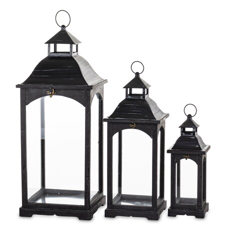 Lampiony dekoracyjne 3 szt. 83/63/46x31/23/15,5 cm PILAN