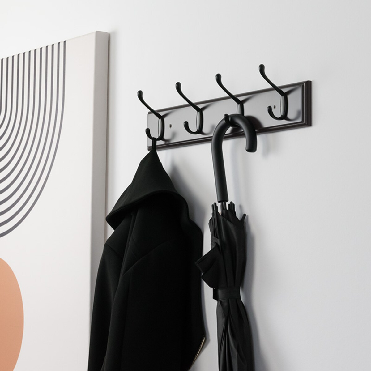 Wieszak ścienny do przedpokoju drewniany klasyczny haczyki