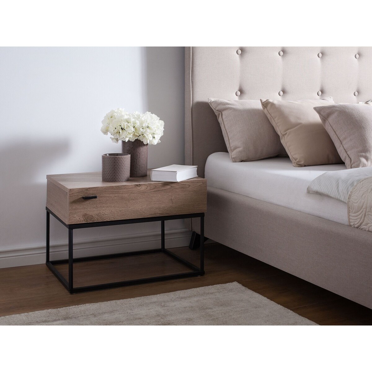 Szafka nocna ciemne drewno CAIRO