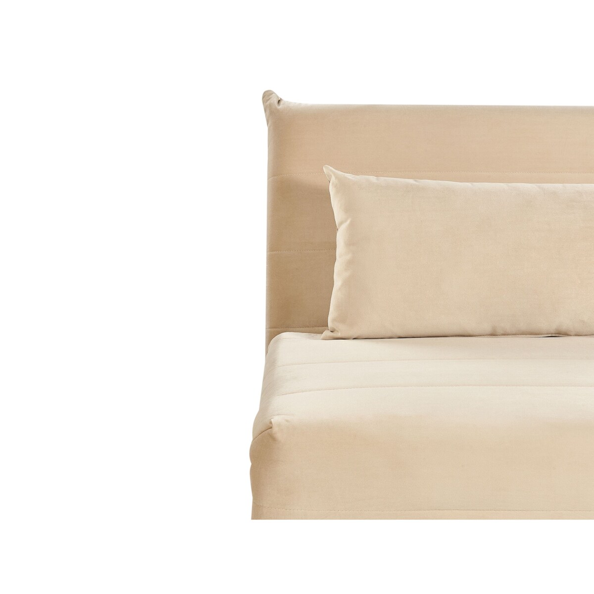 Sofa rozkładana welurowa jednoosobowa beżowa SETTEN