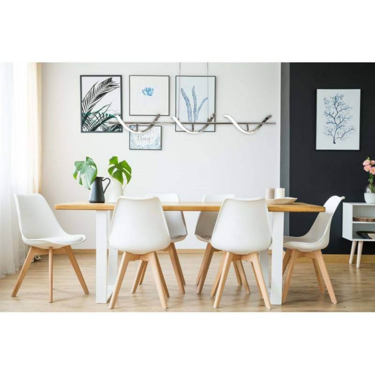 Ledowa lampa wisząca Spirali ABR-LAZZA-30W Abruzzo wstążka chrom