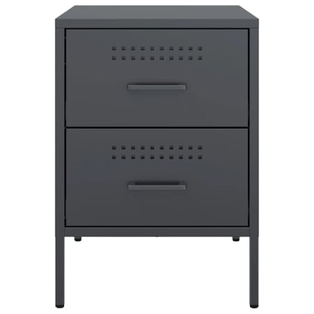 vidaXL Szafka nocna, antracytowa, 36x39x50,5 cm, stal