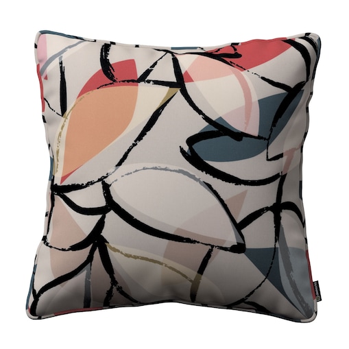 Poszewka Gabi na poduszkę 45x45 różowo-szare motywy roślinne