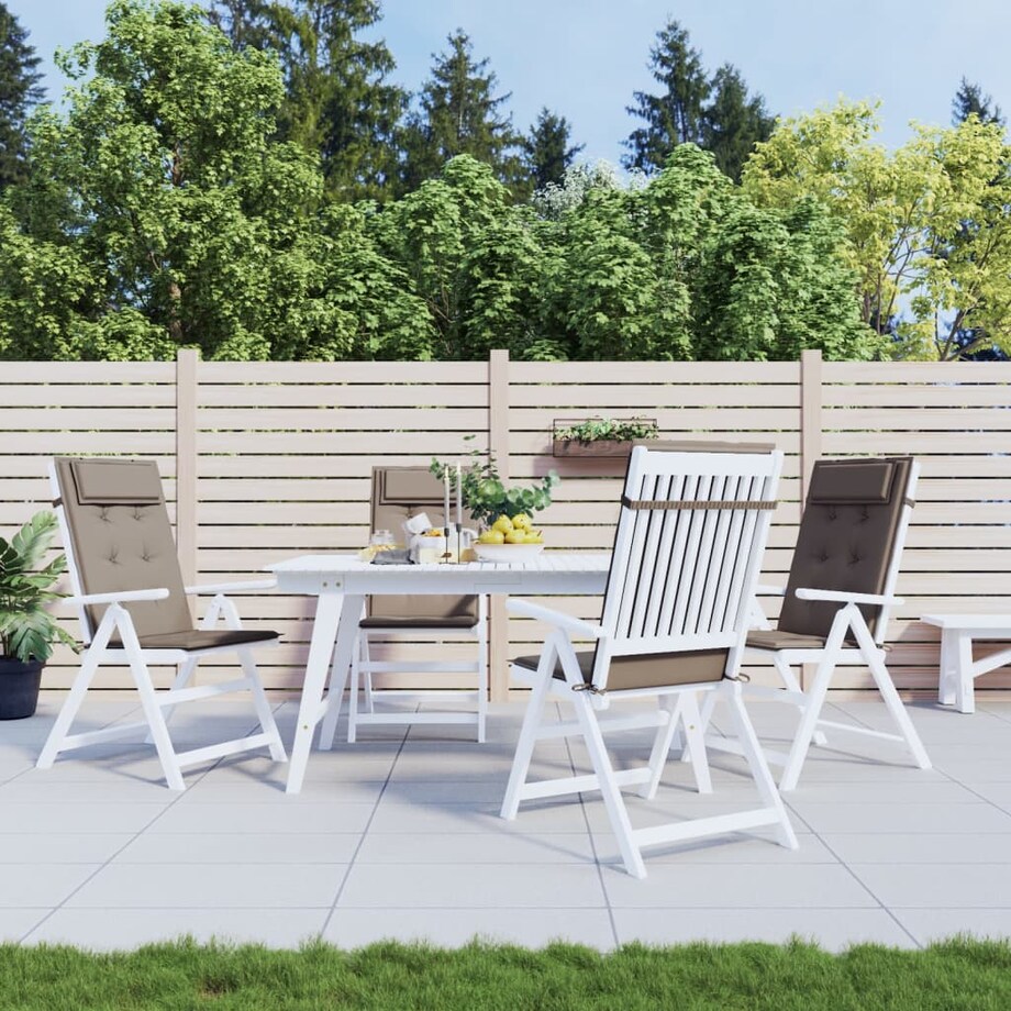 vidaXL Poduszki na krzesła z wysokim oparciem, 4 szt., taupe, Oxford