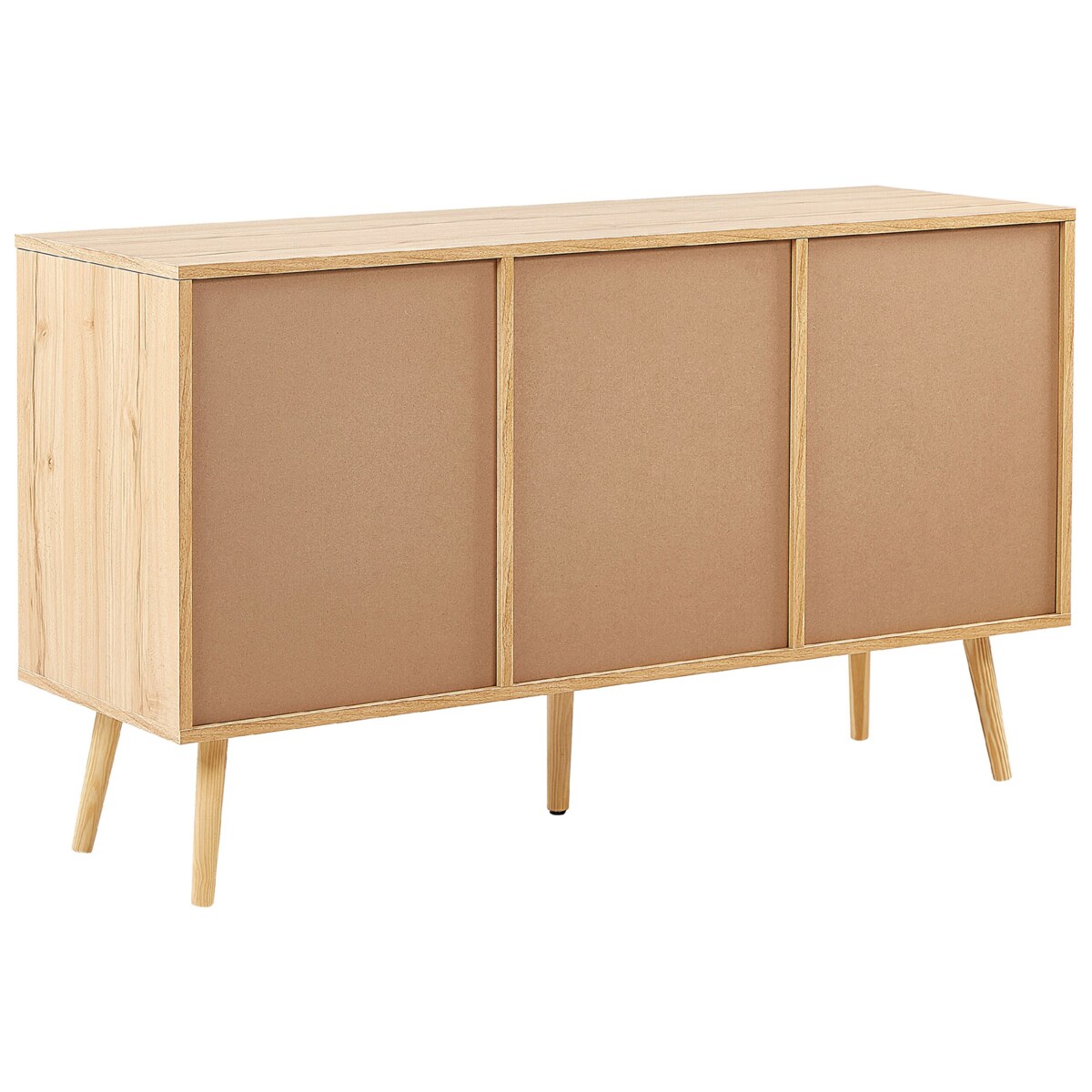 Szafka trzydrzwiowa fronty rattanowe jasne drewno PEROTE