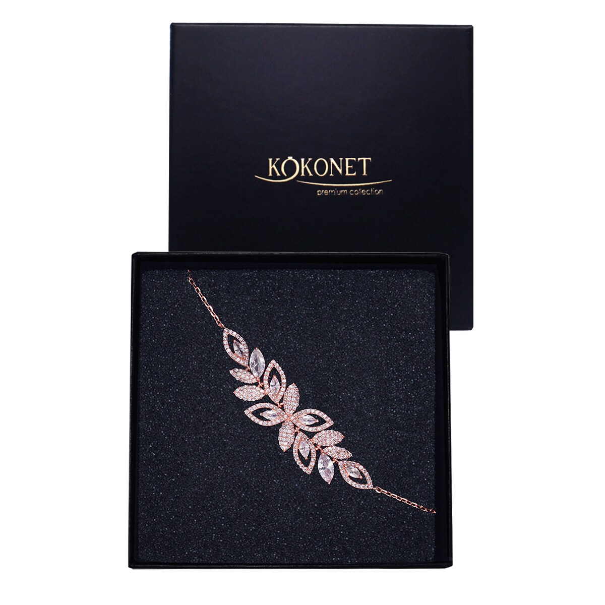 Bransoletka ślubna Różowe złoto prezent DELIKATNA dla Panny Młodej