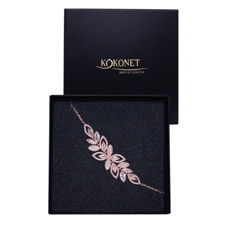 Bransoletka ślubna Różowe złoto prezent DELIKATNA dla Panny Młodej