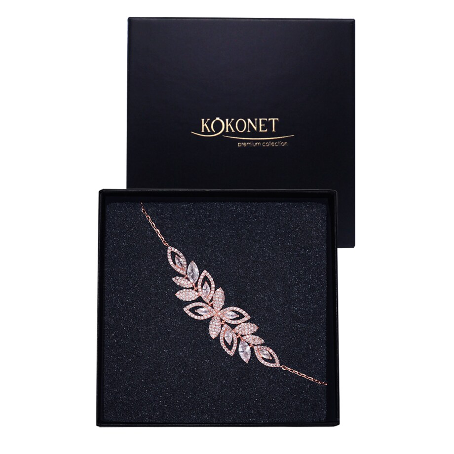 Bransoletka ślubna Różowe złoto prezent DELIKATNA dla Panny Młodej